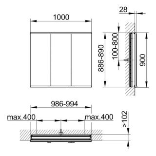 Зеркальный шкаф Keuco Royal Modular 800300101000000 100 см